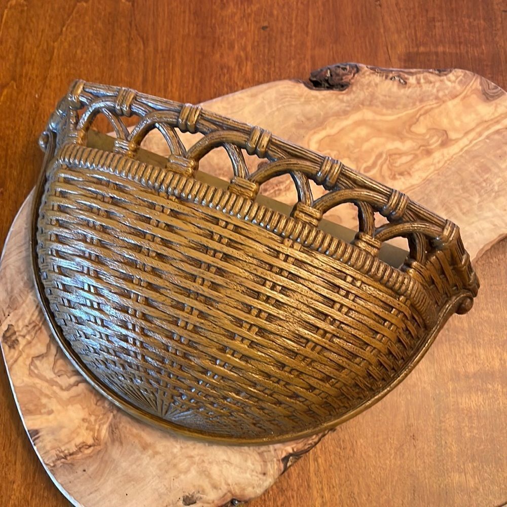 Homco Faux Wicker Wall Pocket